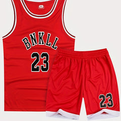 Basketball Jersey Outfit Boy Girl Tank Top Shorts Set Summer Clothes