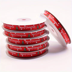 Christmas Gift Wrapping Ribbon Silk Tree Pattern Red Ribbon 866 Inches