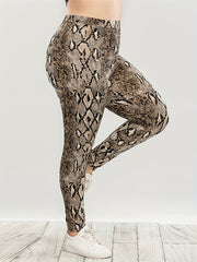 Snake Print High Waist Yoga Leggings for Women
