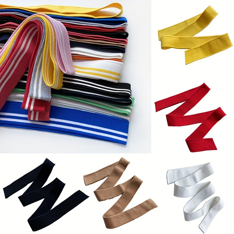 Pure Cotton Striped Collar V-neck Cuff Knit Elastic Collar Thread Fabric