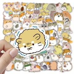 100 Hamster Waterproof Doodle Stickers for Water Bottles and Luggage