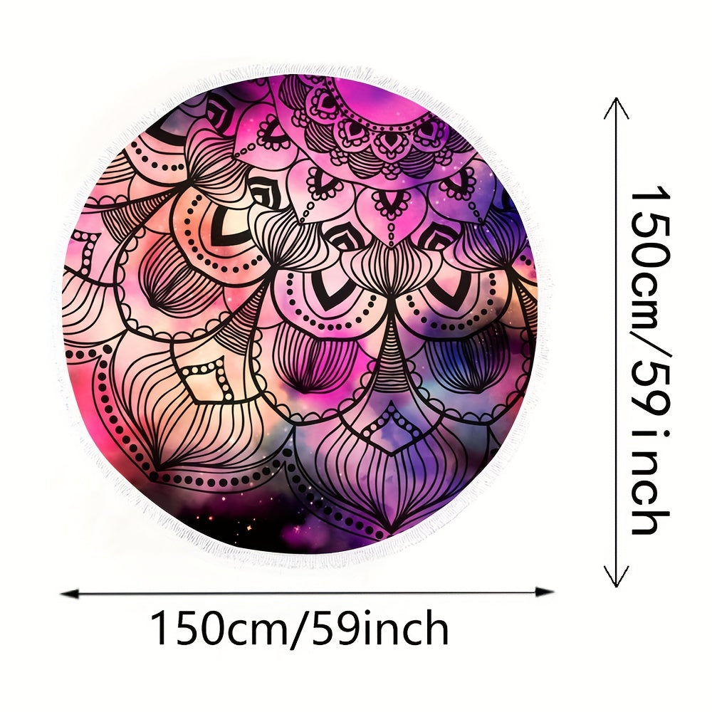 Soft Absorbent Round Beach Towel for Outdoor Travel