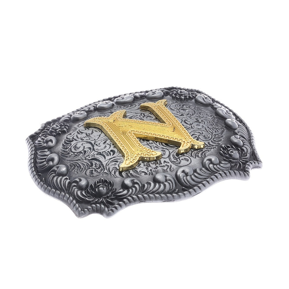 Personality Casual Western Denim Letter N Belt Buckle