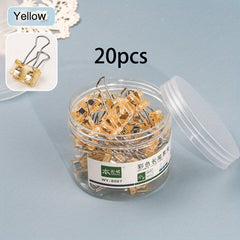 20pcs Morandi Acrylic Binder Clips for Students Desktop Storage
