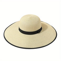 Floppy Straw Sun Hat Wide Brim Breathable Beach Hat