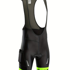 Men's Cycling Bib Shorts With Pockets 4D Padded Road Bike Bib Biking Shorts