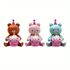 1pc 4D Sitting Cake Bear Cartoon Balloon Decoration