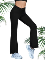 Women's Flared Pants High Waist Workout Casual Tummy Control Bootcut Leggings