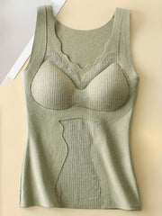 2pcs Lace Thermal Sleeveless Top Women's Lingerie