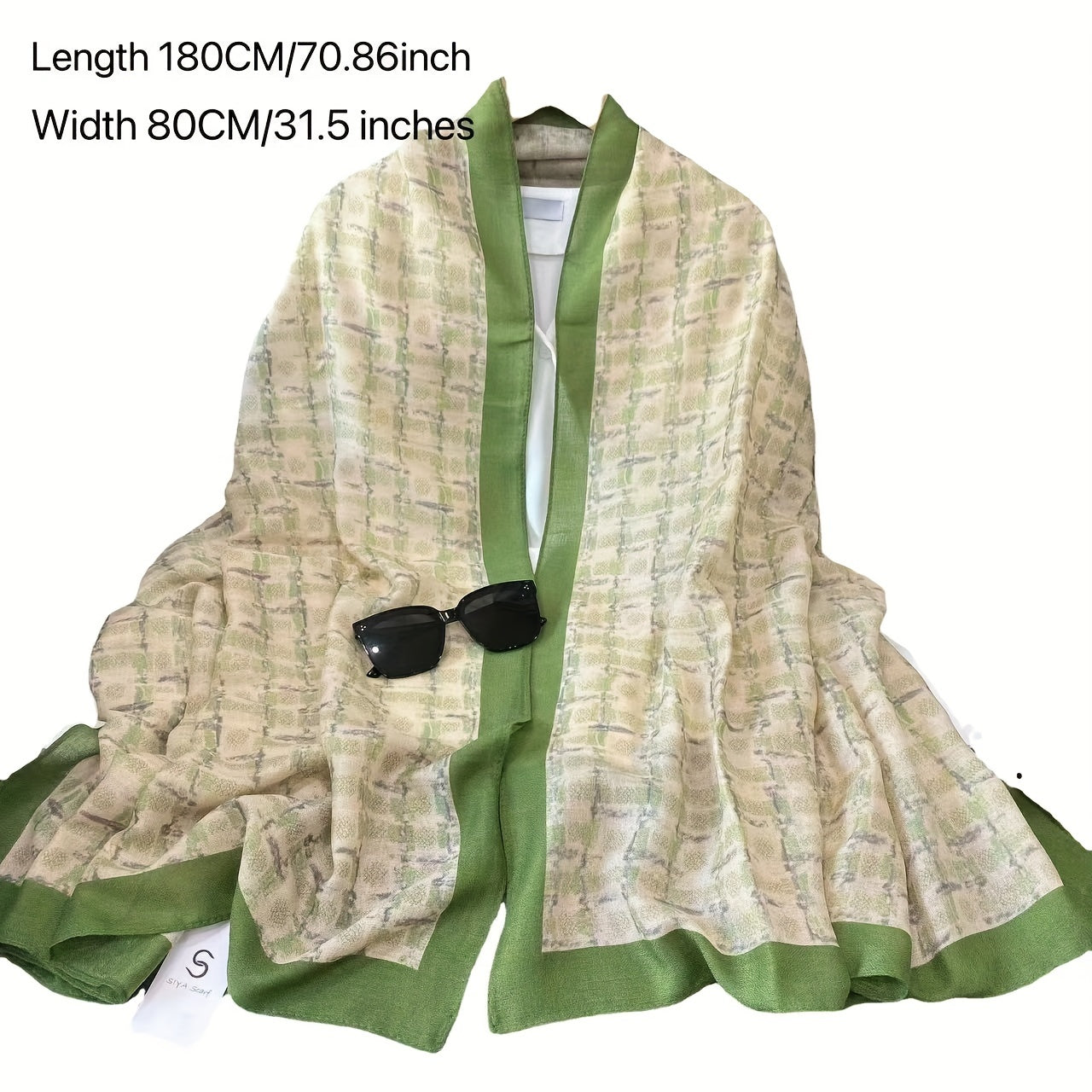 Boho Plaid Print Scarf Thin Breathable Shawl Large Headwraps