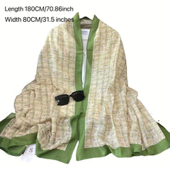 Boho Plaid Print Scarf Thin Breathable Shawl Large Headwraps