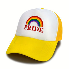 PRIDE Rainbow Trucker Hat LGBT Mesh Baseball Cap Lightweight Adjustable
