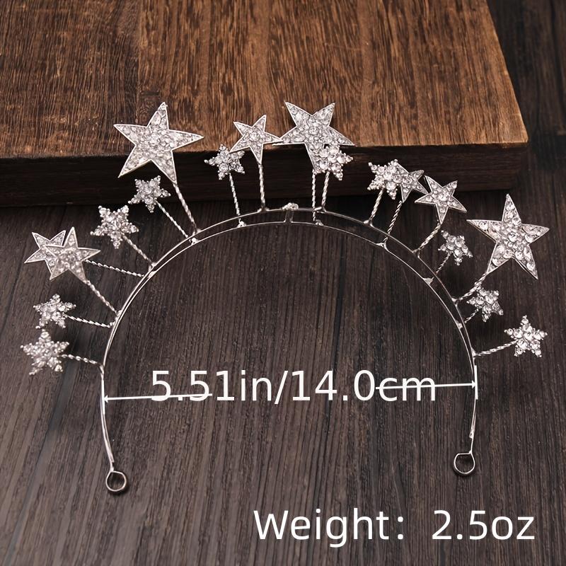 Silver Tiara Crown Stars Princess Queen Diadems Goddess