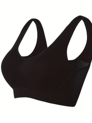 Plus Size Wireless Fitness Bra High Stretch Breathable