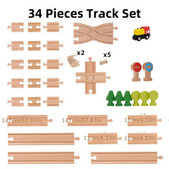 Wooden Race Car Track Set for Kids
