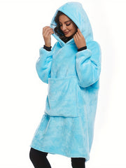 Women's Hooded Lounge Robe with Pockets