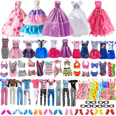 31pc Doll Clothes & Accessories: Dresses, Gowns, Swimsuits, Outfits, Shoes