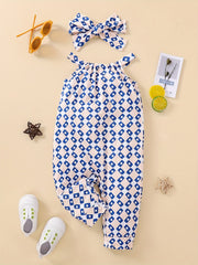 Toddler Baby Girls Geo Graphic Halter Jumpsuit
