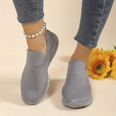 Women's Lightweight Slip On Sneakers Low Top Solid Shoes