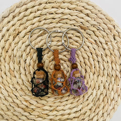 Small Natural Crystals Keychain Stones Bottle Pendant