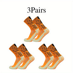 Geometric Pattern Soccer Socks Breathable Non-slip Mid-calf
