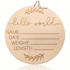 Hello World Newborn Sign with Ink Pad for Baby Hand and Footprints