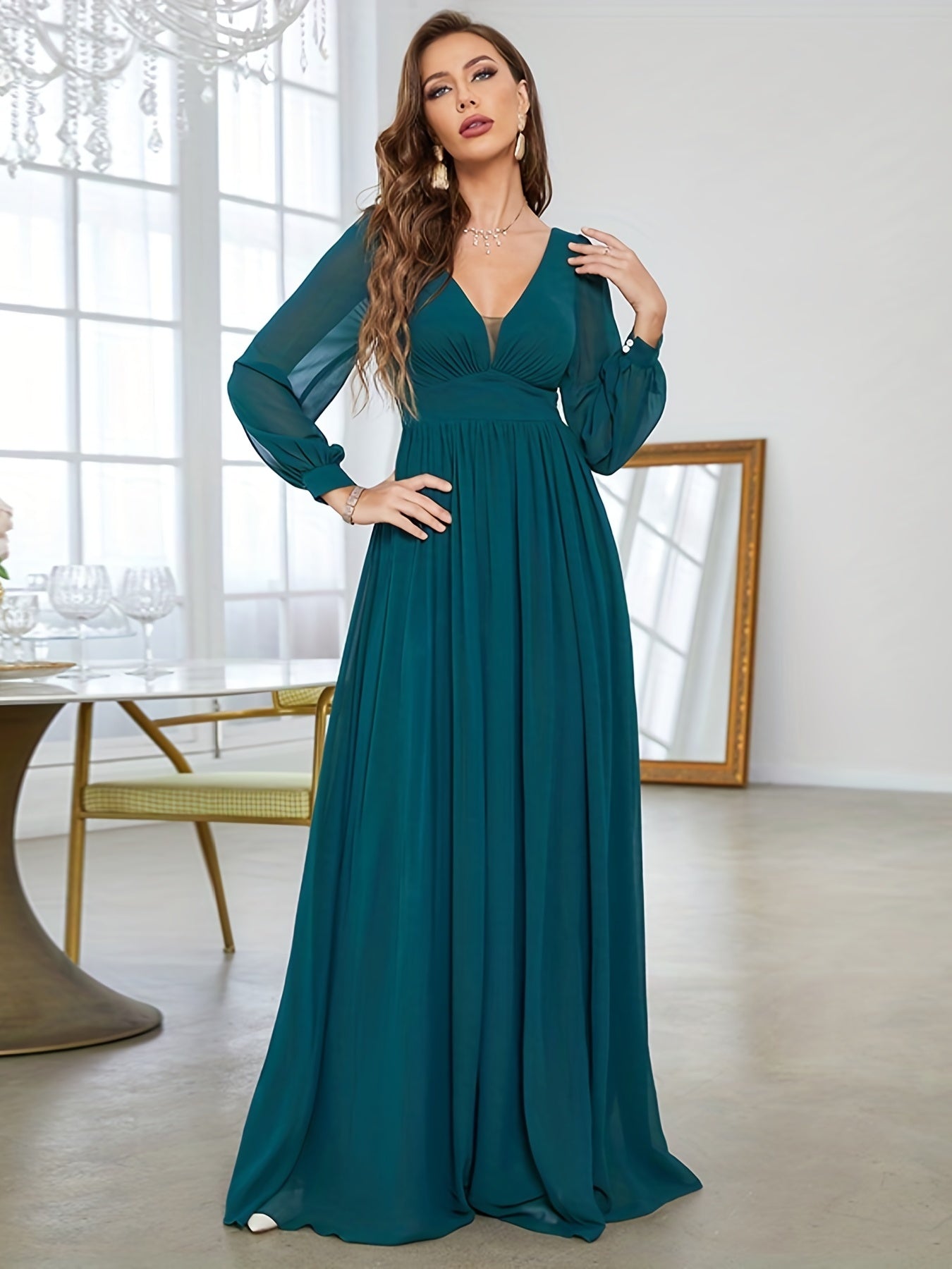 V Neck Bridesmaid Dress Wedding Party Women's Clothing