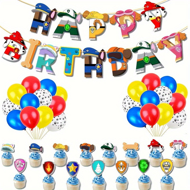 50pcs Dog Birthday Party Decoration Set Cake Flag Small Supplies