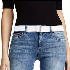 Invisible Elastic Belt Solid Casual Jeans Pants Belt Flat Buckle