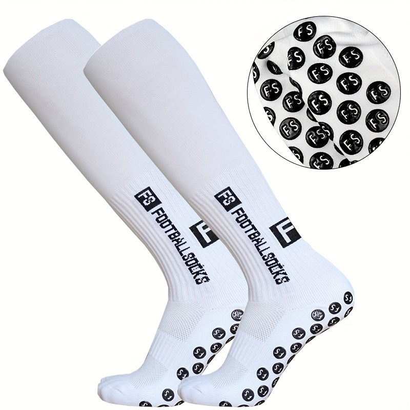 Non slip Silicone Bottom Athletic Socks Over The Calf Long Sports Socks