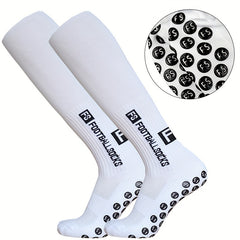 Non slip Silicone Bottom Athletic Socks Over The Calf Long Sports Socks