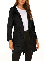 Casual Windproof Hooded Coat For Fall & Winter Women's Clothing