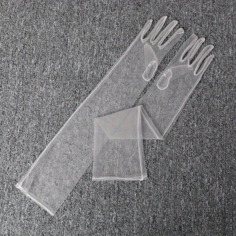 Sheer Mesh Gloves for Weddings & Events - Sexy Bridal Accessory