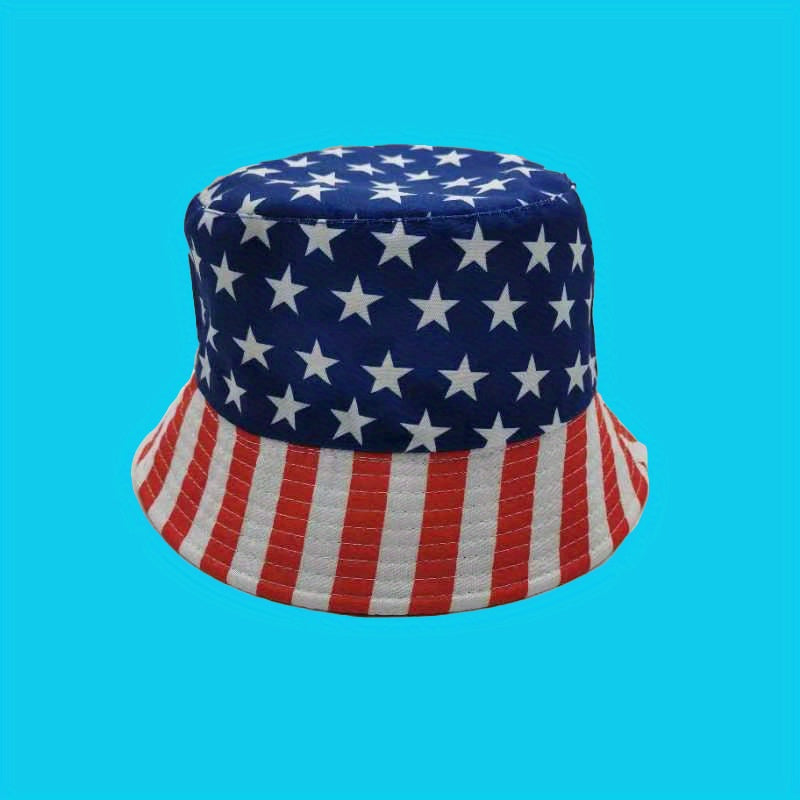 Unisex Sunshade Bucket Hat with American Flag Print