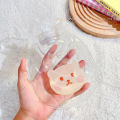 Cartoon Transparent Hot Water Bag Portable Hand Warmer For Winter