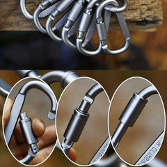 4pcs D Metal Hook Buckle Spring Carabiner Clip Outdoor Camping Storage Bag