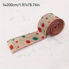 Christmas Burlap Ribbon Polka Dot Tree Decoration Japanese Ribbon