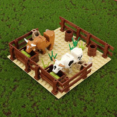 Yellow Cow Barn Small Grain Building Blocks Farm Series Scene