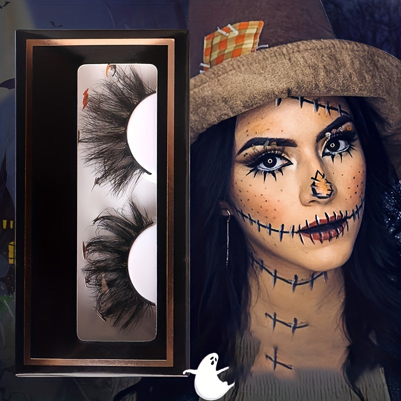 Halloween Style False Eyelashes Faux Mink Lashes Sequin Decorative