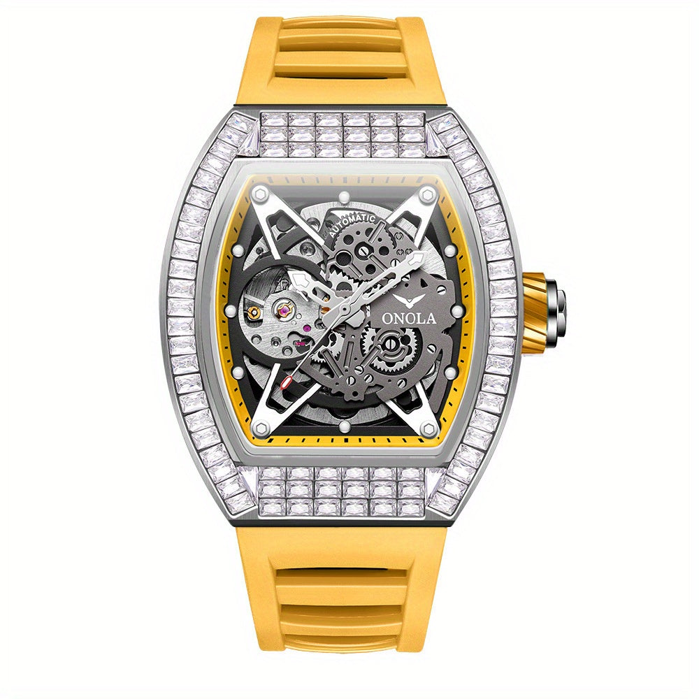 Rhinestone Studded Men's Business Watch