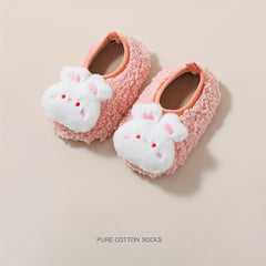 Cartoon Slip On House Shoes Girls Non Slip Soft Bottom Indoor Autumn Winter