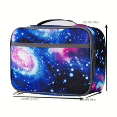 1pc Student Portable Square Lunch Bag Oxford Cloth Insulated Lunch Box