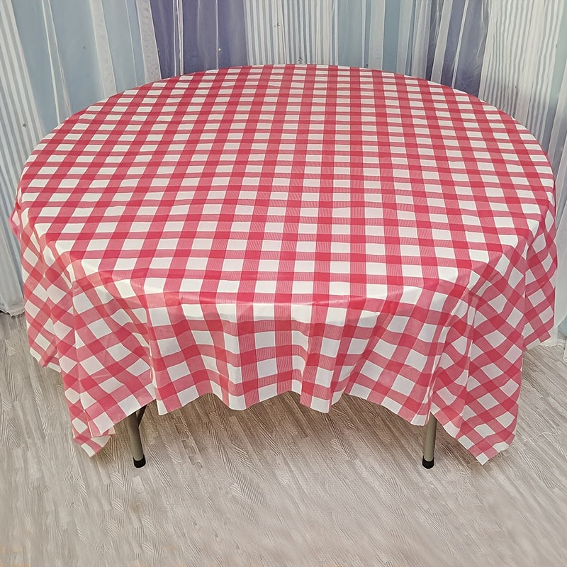 Red Plaid Disposable Tablecloth Wedding Camping Picnic