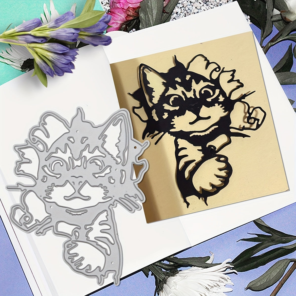 Cat Cutting Die DIY Scrapbooking Album Metal Cutting Die