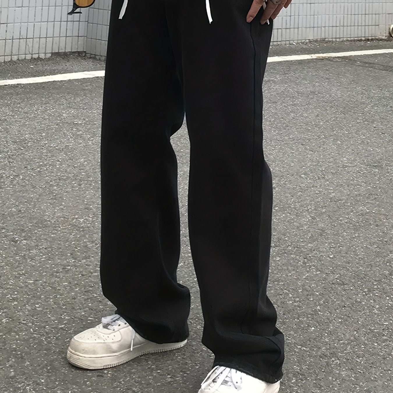 Men's Wide Leg Denim Pants Casual Loose Fit Jeans