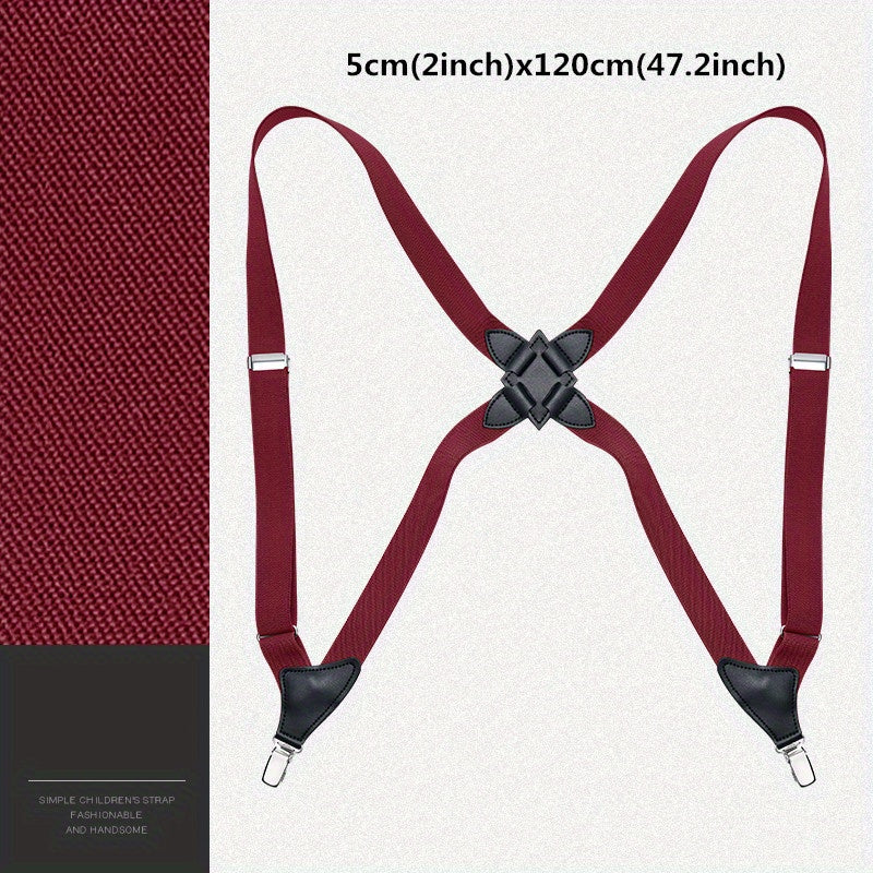 Men's Clip Suspenders Pants Elastic Side Clip