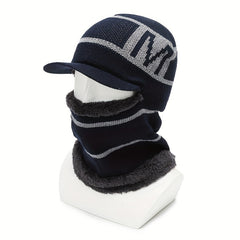 Winter Balaclava Hat with Brim Neck and Ear Protection for Boys