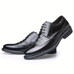 Men's Brogue Derby Shoes Wingtip Lace Up Outdoor Dress Office Business Formal