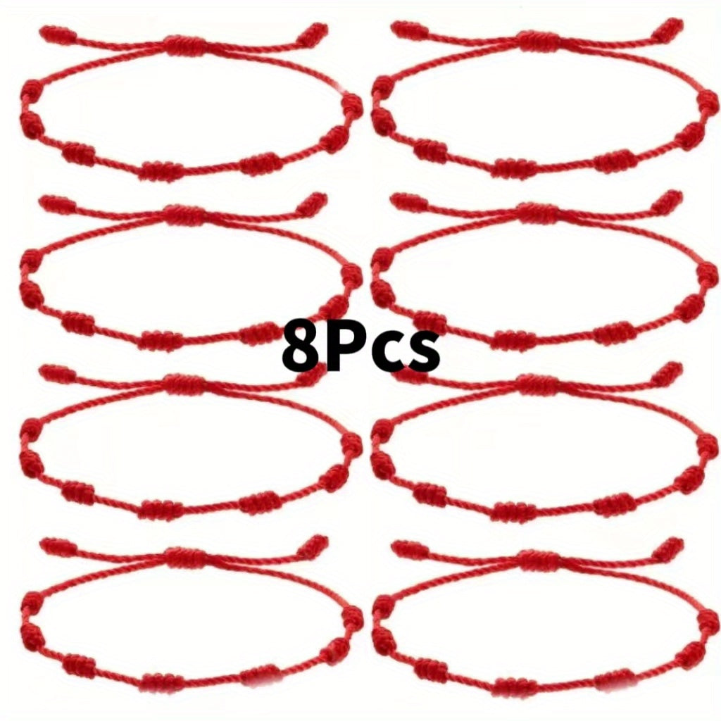 Classic Red Braided Rope Chain Bracelet Jewelry Gift Men Women Boys Girls Kids