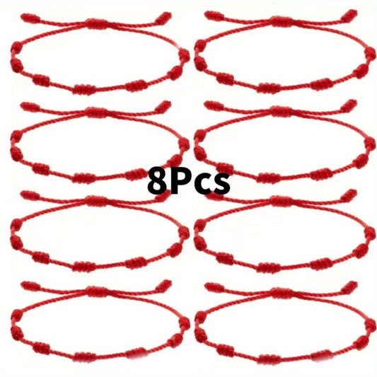 Classic Red Braided Rope Chain Bracelet Jewelry Gift Men Women Boys Girls Kids